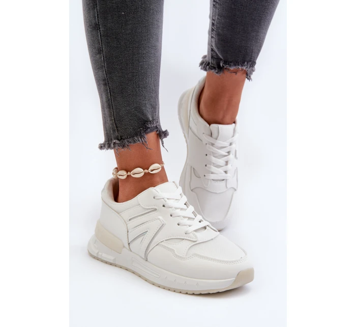 Dámské bílé tenisky z ekokože model 21657620 - Boto Dámské bílé tenisky z ekokože model 21657620 - Boto