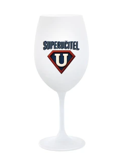 SUPERUČITEL (ZNAK) - bílá  sklenice na víno 350 ml