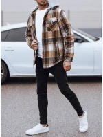 FashionStreet béžová pánska bunda s kapucňou TX4960 FashionStreet béžová pánska bunda s kapucňou TX4960