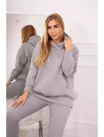 Zateplený set s mikinou s kapucňou šedý Zateplený set s mikinou s kapucňou šedý