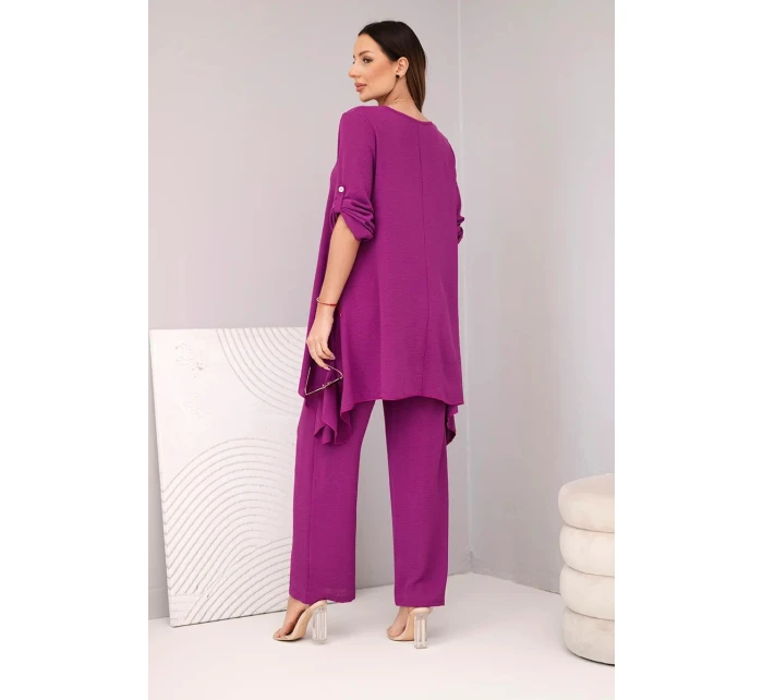 Súprava blúzka + nohavice s príveskom baklažánu