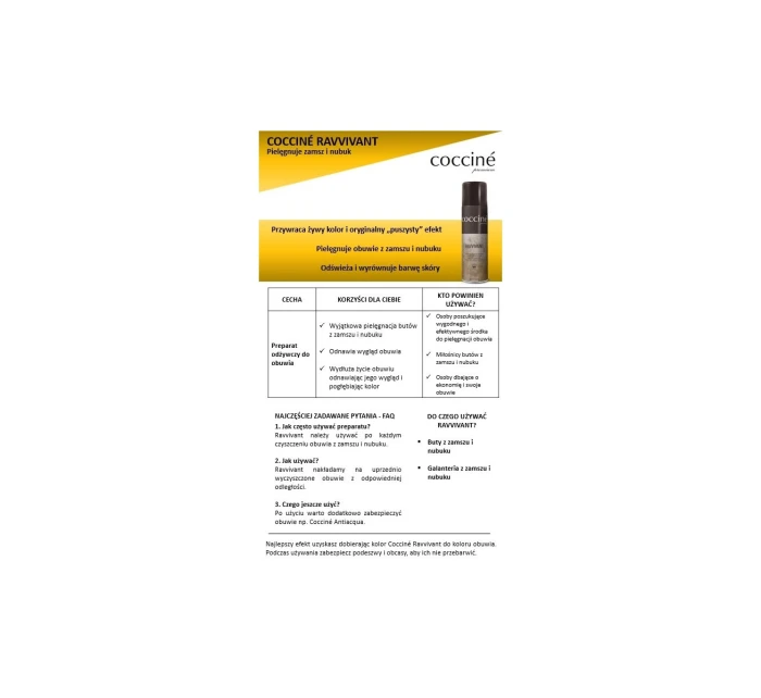 Coccine Ravvivant Spray Regenerujący do Zamszu i Nubuku