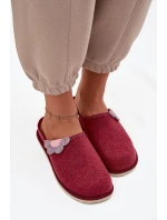 Dámské pantofle s květinou model 21714622 bordó - Inblu