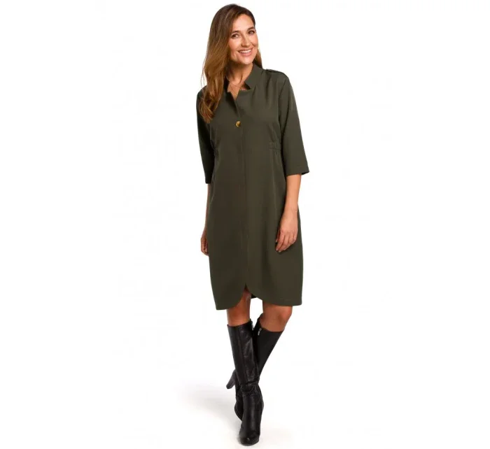 S189 Blejzrové šaty - khaki farba