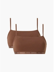 Dámska bralettka 2 pack 000QF6040E - W5K - Hnedá - Calvin Klein