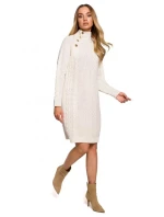 Dámske svetrové šaty s vysokým golierom M635 - Moe Dámske svetrové šaty s vysokým golierom M635 - Moe