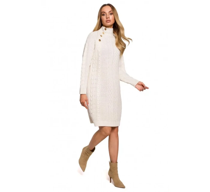 Dámske svetrové šaty s vysokým golierom M635 - Moe Dámske svetrové šaty s vysokým golierom M635 - Moe