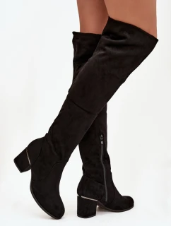 Dámske vysoké čižmy JH23-50 čierne - Zaretta