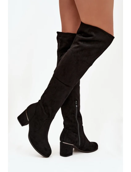 Dámske vysoké čižmy JH23-50 čierne - Zaretta