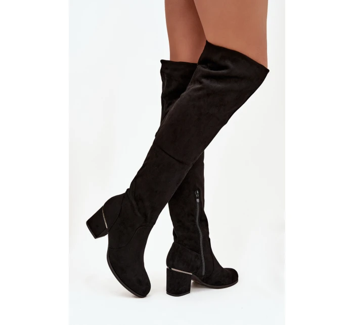 Dámske vysoké čižmy JH23-50 čierne - Zaretta