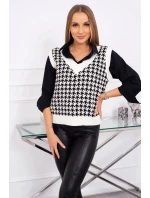 Svetr bez rukávů v barvě model 21755726 ecru - K-Fashion Svetr bez rukávů v barvě model 21755726 ecru - K-Fashion