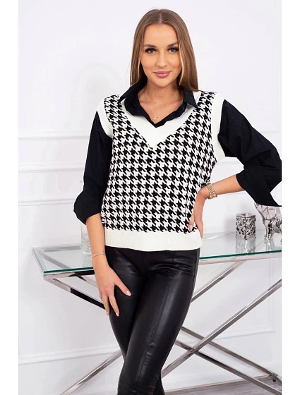 Svetr bez rukávů v barvě model 21755726 ecru - K-Fashion