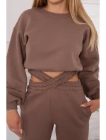 Zateplený set s krátkou mikinou mocca Zateplený set s krátkou mikinou mocca