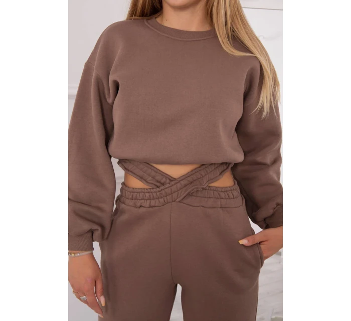 Zateplený set s krátkou mikinou mocca Zateplený set s krátkou mikinou mocca