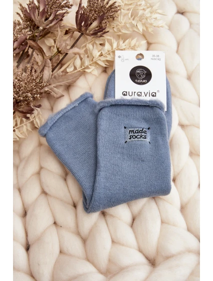 Damskie Grube Skarpety Niebieskie