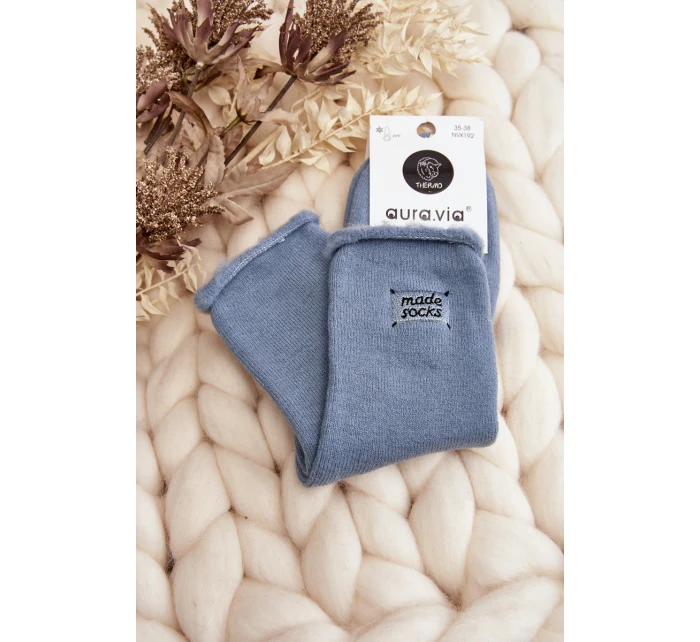 Damskie Grube Skarpety Niebieskie