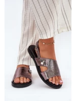 Dámské Ploché Sandály S Dekorativním Detalem Stříbrné model 21697232 - VINCEZA