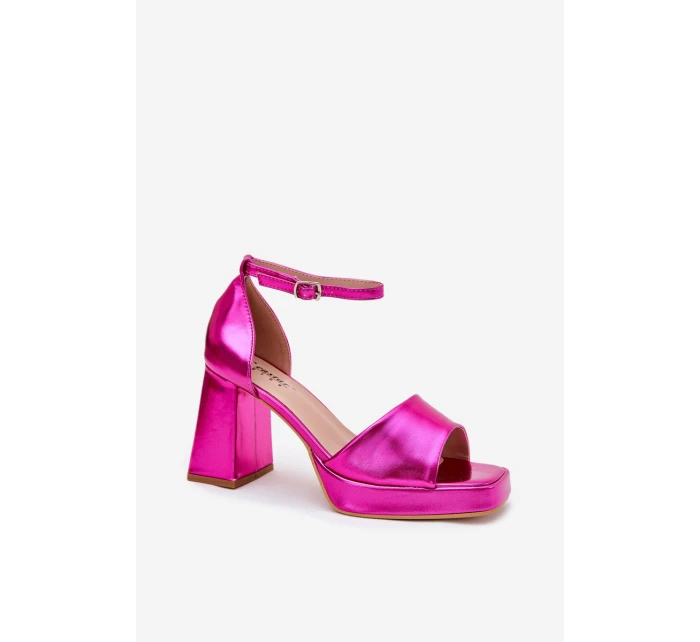 Dámské Sandály Na Podpatku Fuchsie model 21703017 - Boto