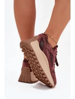 Kožené Sneakersy Na Platformě Dámské Big Star model 21705723 HIPOLY SYSTEM Bordové - Big Star Shoes