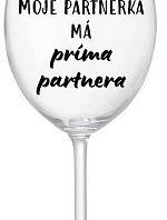 Môj partner má priateľského partnera - číry pohár na víno 350 ml