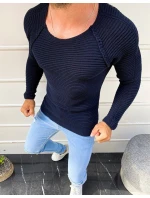 Pánsky tmavomodrý pulóver WX1579