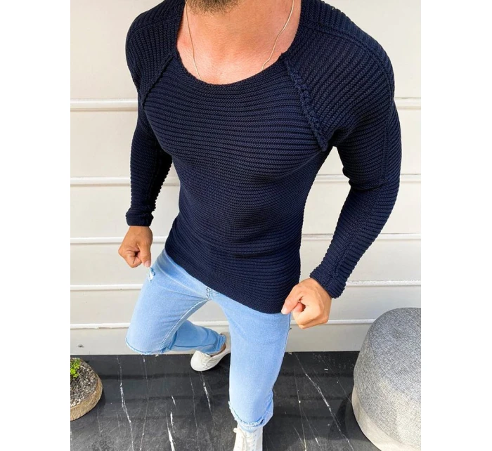 Pánsky tmavomodrý pulóver WX1579