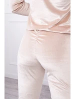 Velúrová súprava so zadným popruhom béžová Velúrová súprava so zadným popruhom béžová