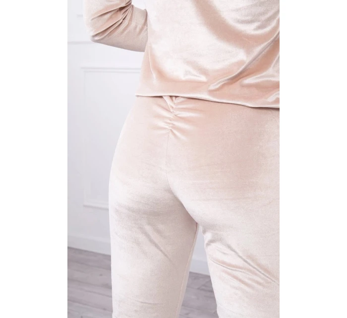 Velúrová súprava so zadným popruhom béžová Velúrová súprava so zadným popruhom béžová