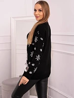 Vianočný sveter so sobom čierny