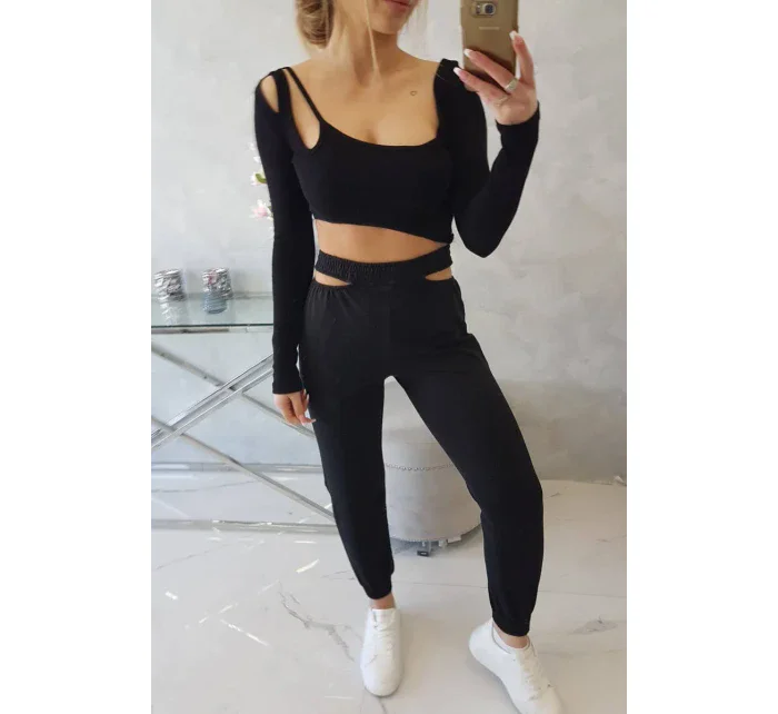 Súprava s blúzkou čierna
