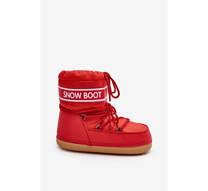 Damskie Wiązane Śniegowce Czerwone Soia