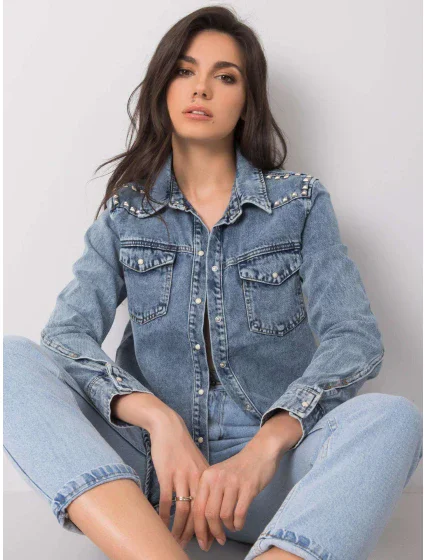 Košile EM KS model 15258361 modrá - FPrice Košile EM KS model 15258361 modrá - FPrice