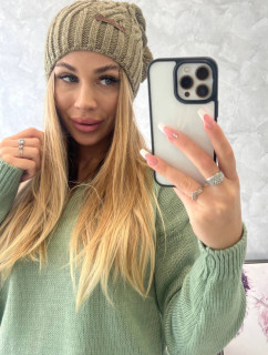 Čiapka s fleecom Paulina K227 khaki - Oliwier