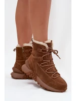 Dámské Sněhule Z Semiše S Kožíškem Big Star model 21706021 Hnědé - Big Star Shoes Dámské Sněhule Z Semiše S Kožíškem Big Star model 21706021 Hnědé - Big Star Shoes