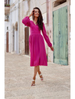 Dámske šaty SUK0372 Tmavo fialová - Roco Fashion