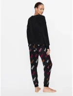 Dámske pyžamo YI2822686F čierne so vzorom - DKNY Dámske pyžamo YI2822686F čierne so vzorom - DKNY