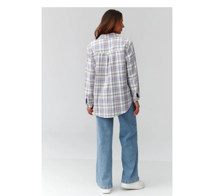 Košeľa s dlhým rukávom model 224092 Makadamia Košeľa s dlhým rukávom model 224092 Makadamia