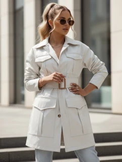 VERMONT dámsky prechodný kabát s viazaním svetlosivý FashionStreet NY0581