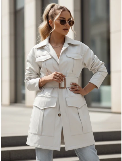 VERMONT dámsky prechodný kabát s viazaním svetlosivý FashionStreet NY0581