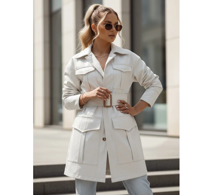 VERMONT dámsky prechodný kabát s viazaním svetlosivý FashionStreet NY0581