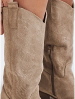 Dámske kovbojské topánky béžové Dstreet ZY1091