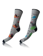 Veselé ponožky 2 páry CRAZY SOCKS 2x - BELLINDA - sivé