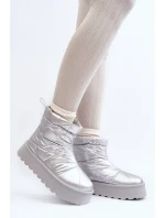 Śniegowce Damskie Na Masywnej Platformie Srebrne Fionia Śniegowce Damskie Na Masywnej Platformie Srebrne Fionia