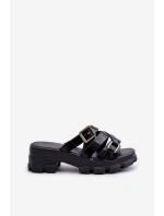 Pachnące Klapki Damskie Na Niskim Obcasie ZAXY NN285043 Czarne