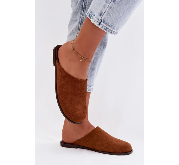 Dámské ploché sandály z eko semiše Camel Veronelle Dámské ploché sandály z eko semiše Camel Veronelle