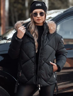 Dámska zimná bunda LESISI prešívaná s kapucňou čierna FashionStreet TY4716