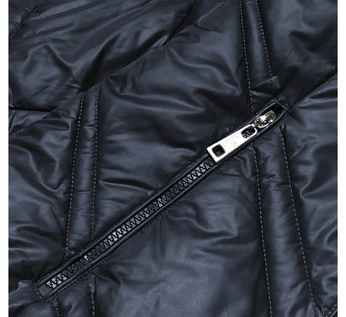 Tmavomodrá prešívaná dámska bunda (H-97-2)