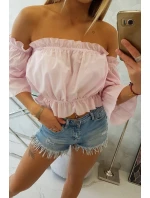 Púdrovo ružová blúzka