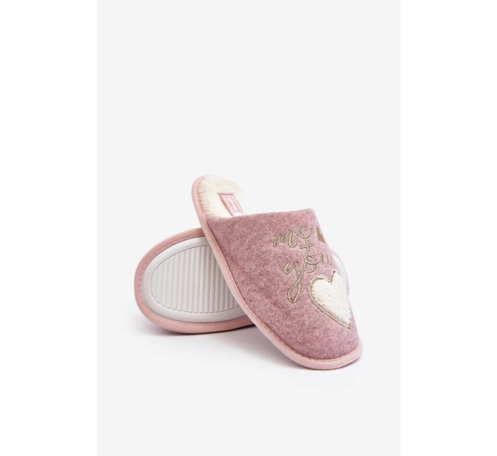 Damskie Klasyczne Kapcie Wsuwane Ocieplane Różowe Mabira