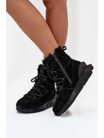 Semišové Zimní Boty Pro S Kožíškem Big Star Černé model 21706015 - Big Star Shoes